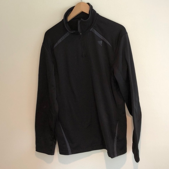 Adidas quarter zip pull over sweatshirt black and grey medium - Picture 1 of 6